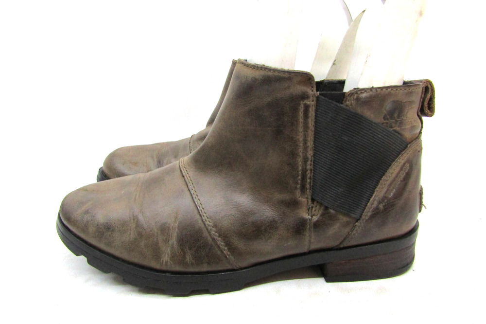 Sorel Womens Size 8.5 Brown Leather Chelsea Ankle Fashion Boots Bootie